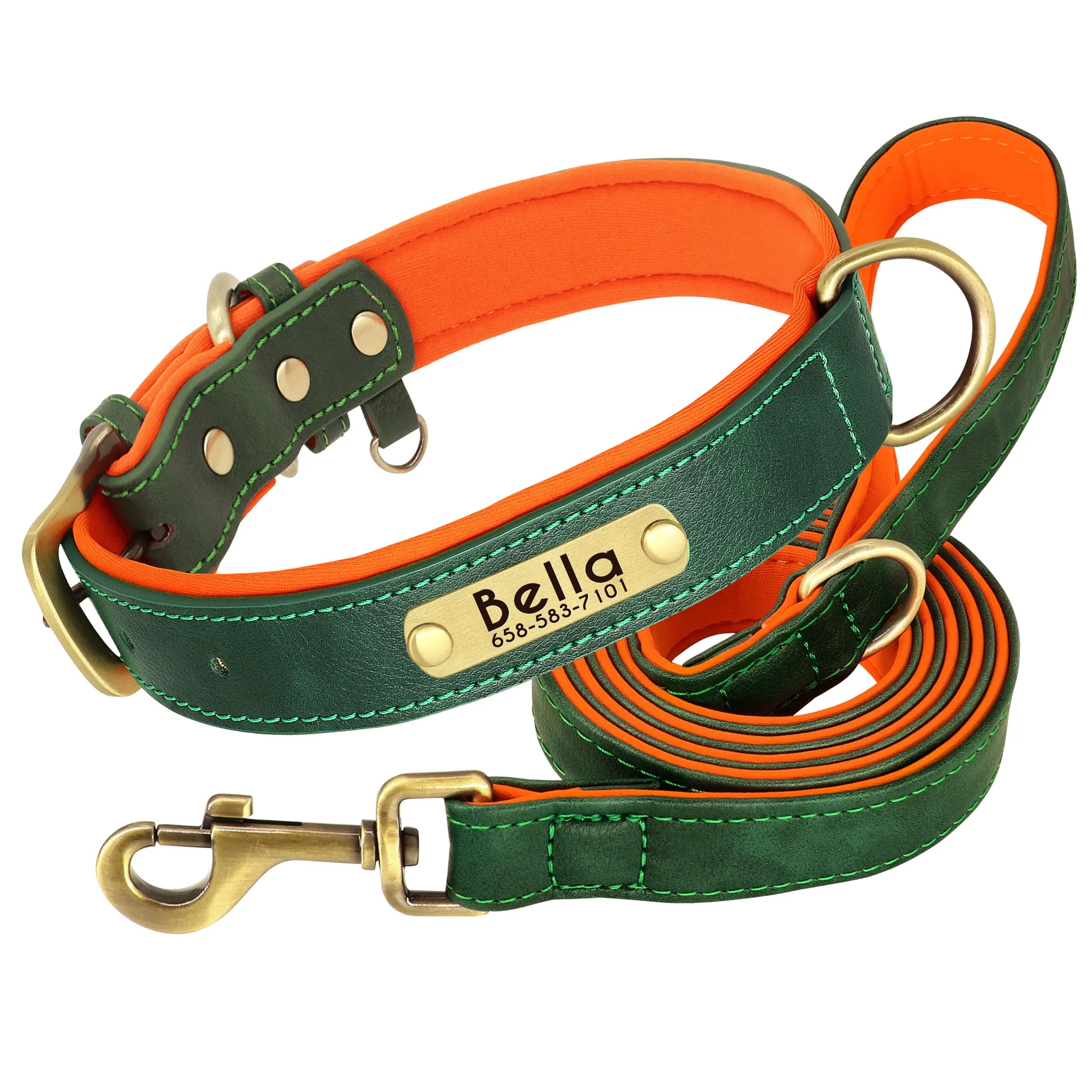 Customized Soft Padded Leather Collar