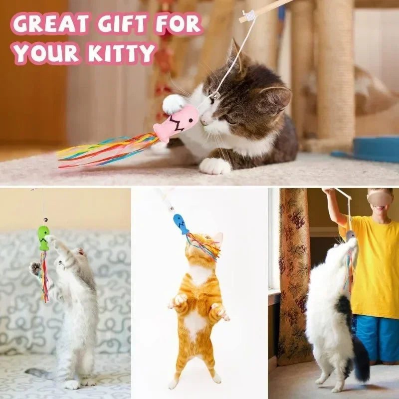 Interactive Elastic String Cat Stick