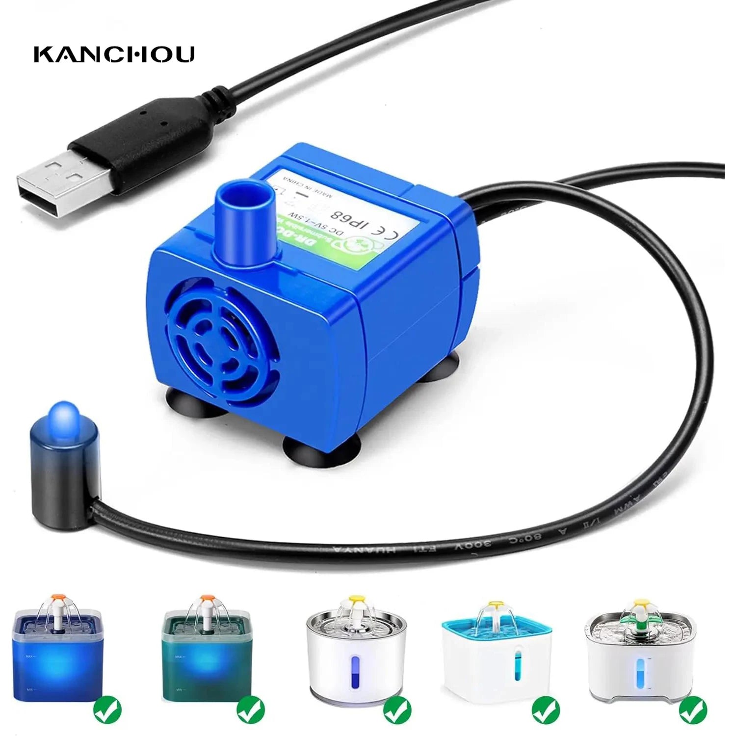 Pet Water Pump With LED Light