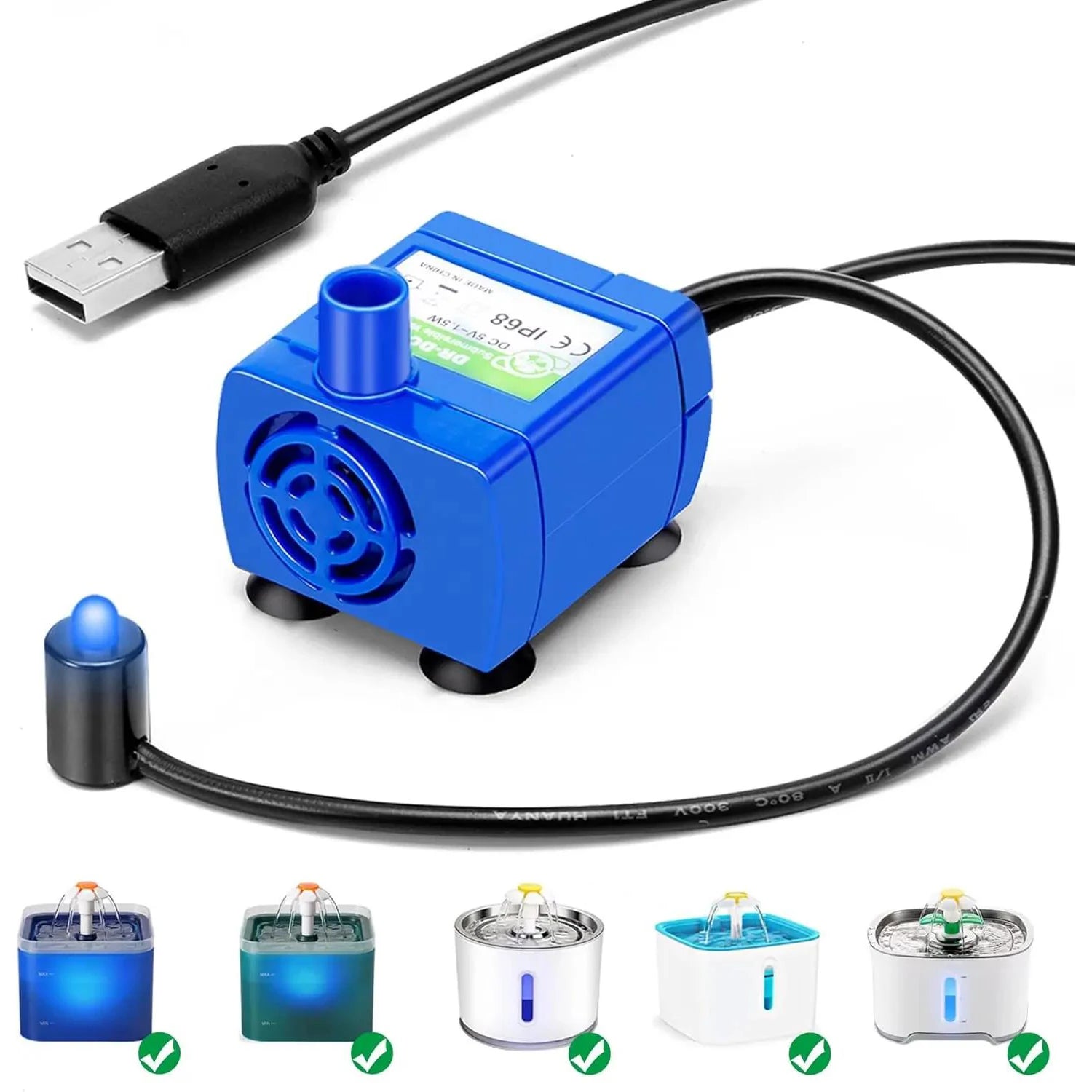 Pet Water Pump With LED Light