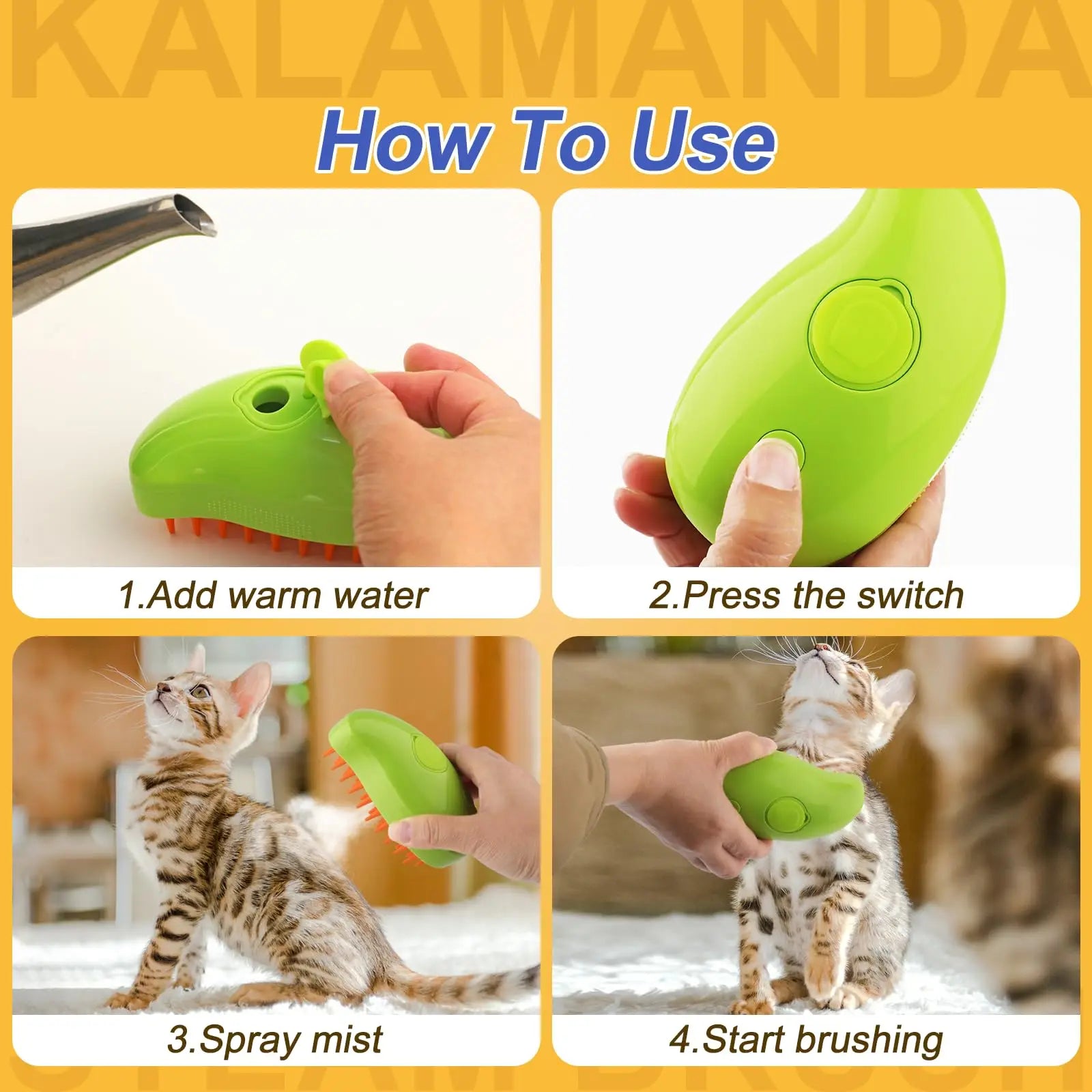 3-in-1 Pet Steamy Brush