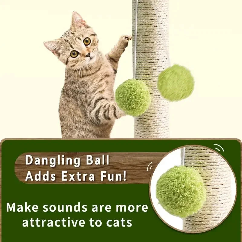 Cat Scratching Post with Hanging Balls