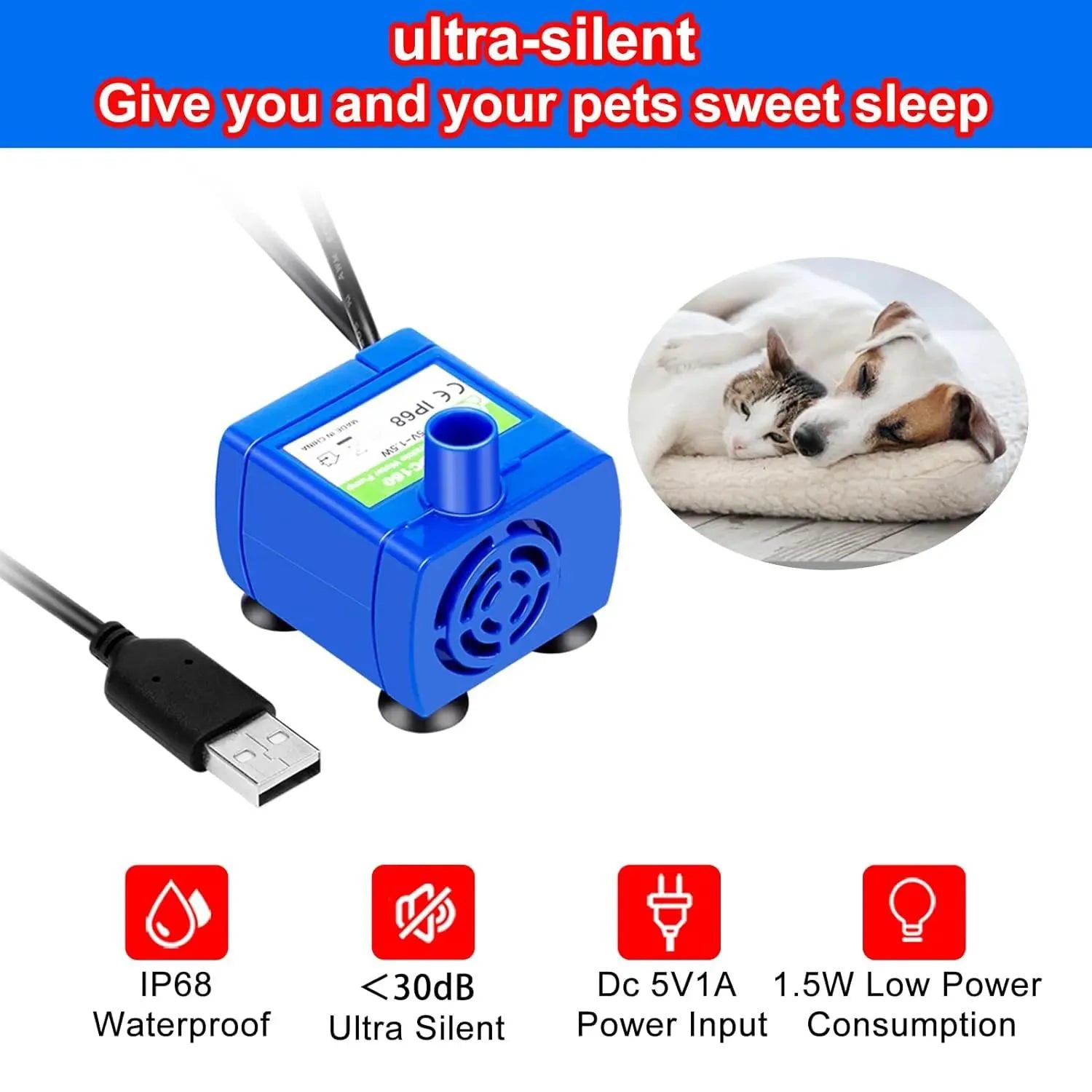 Pet Water Pump With LED Light