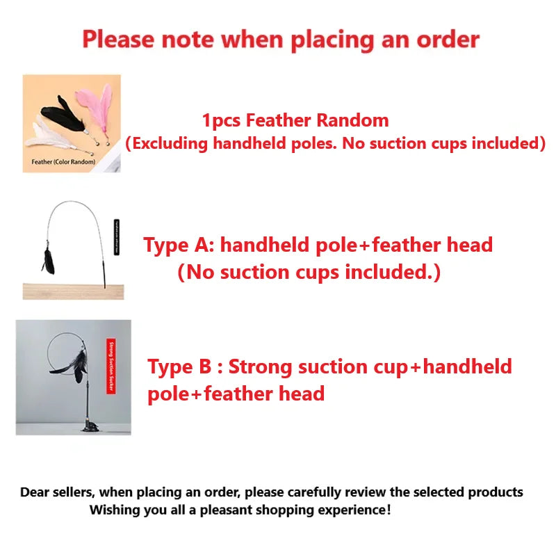 Handheld/ Adsorbable Feather Teaser