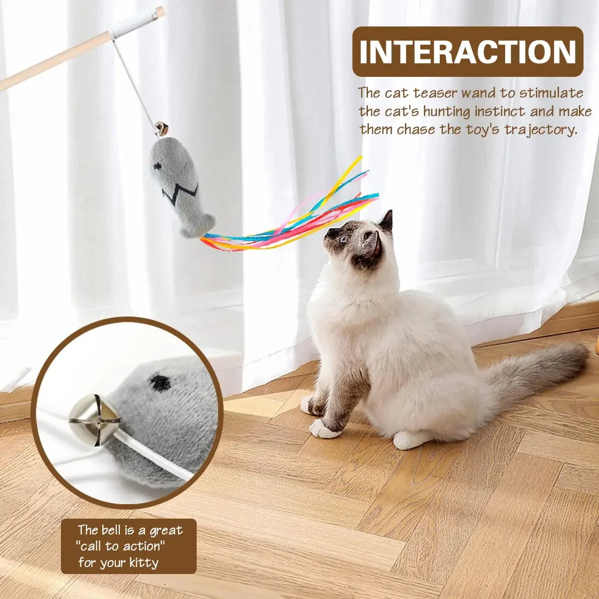 Interactive Elastic String Cat Stick