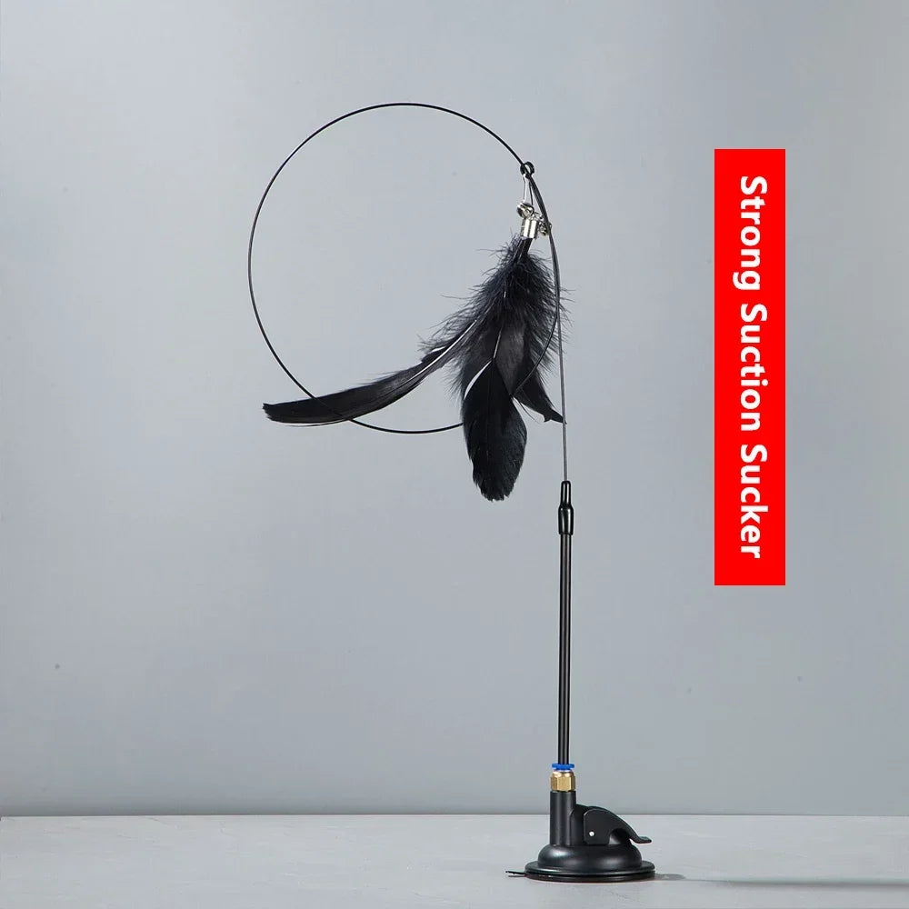 Handheld/ Adsorbable Feather Teaser