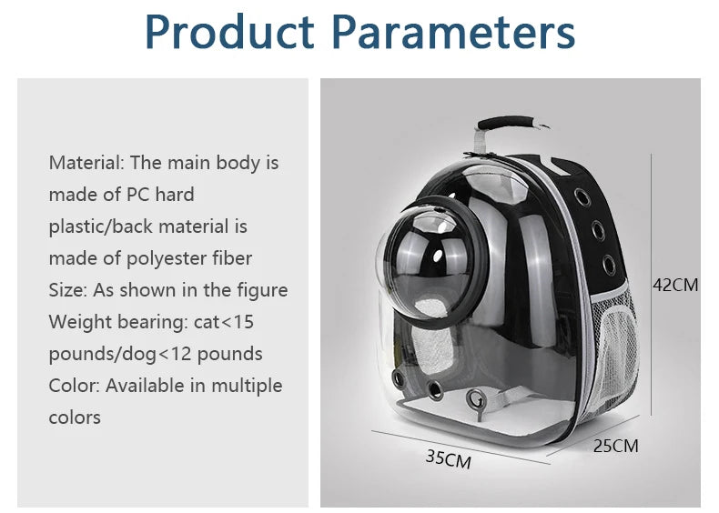 Pet Transparent Backpack