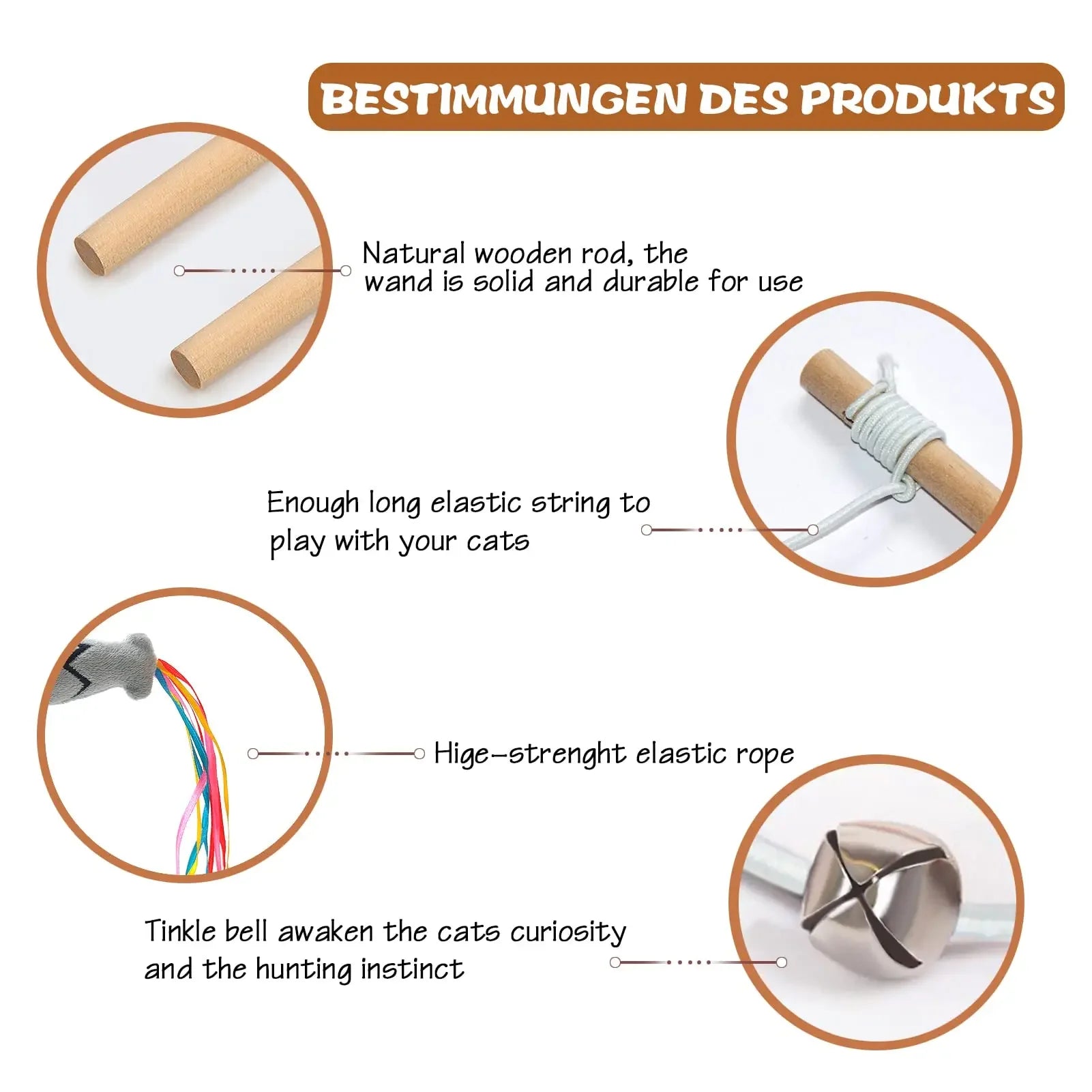 Interactive Elastic String Cat Stick