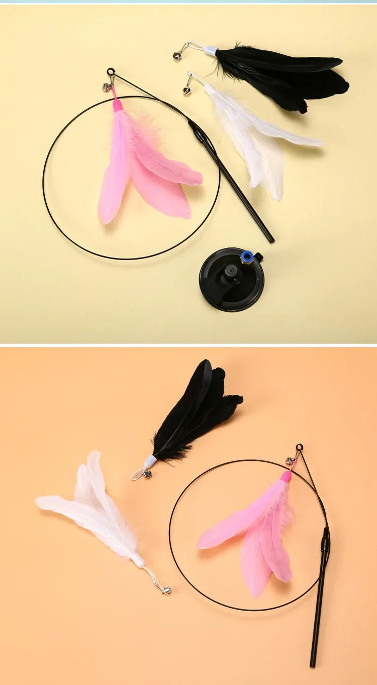 Handheld/ Adsorbable Feather Teaser