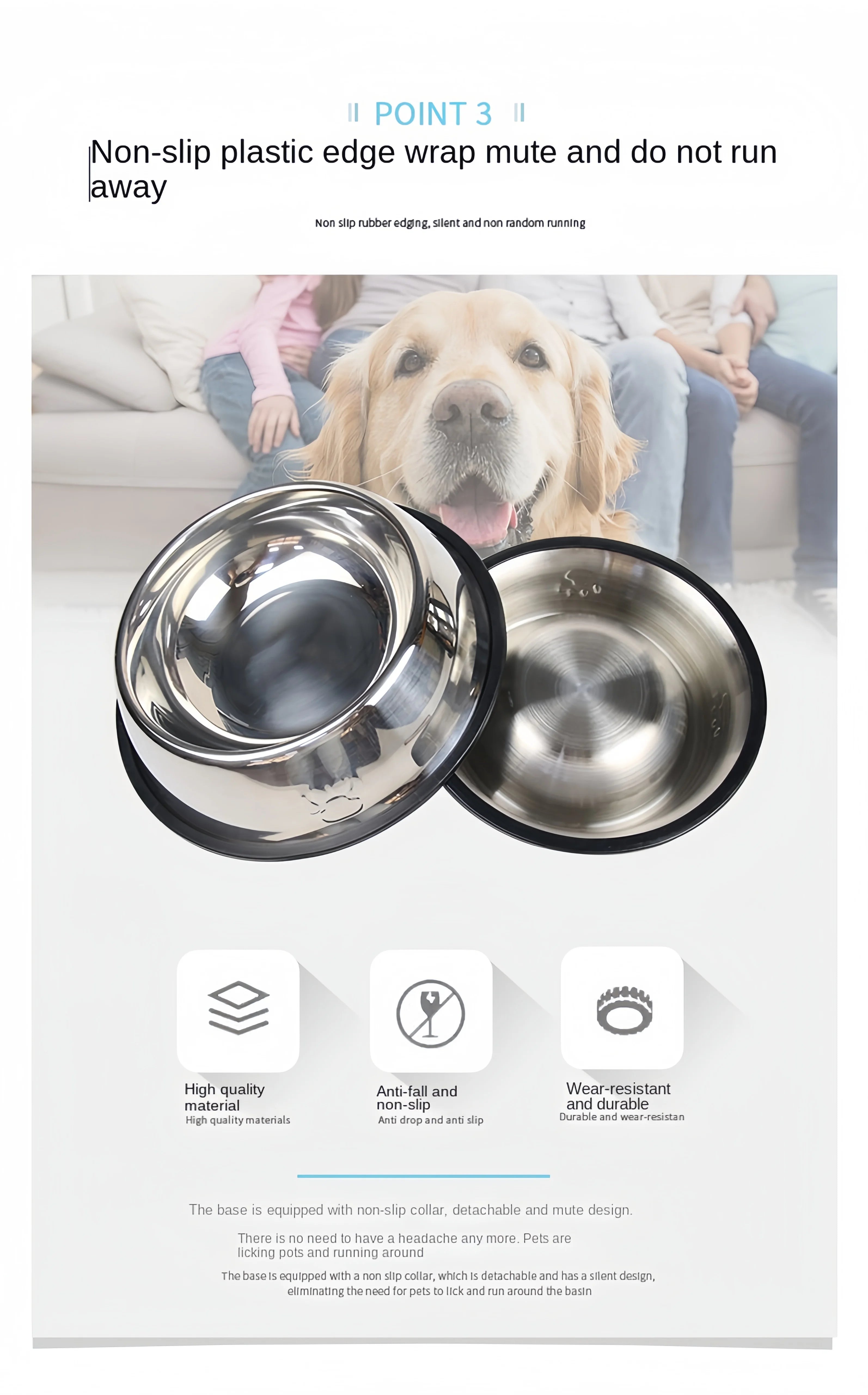 Pet Stainless Steel Feeding Bowl