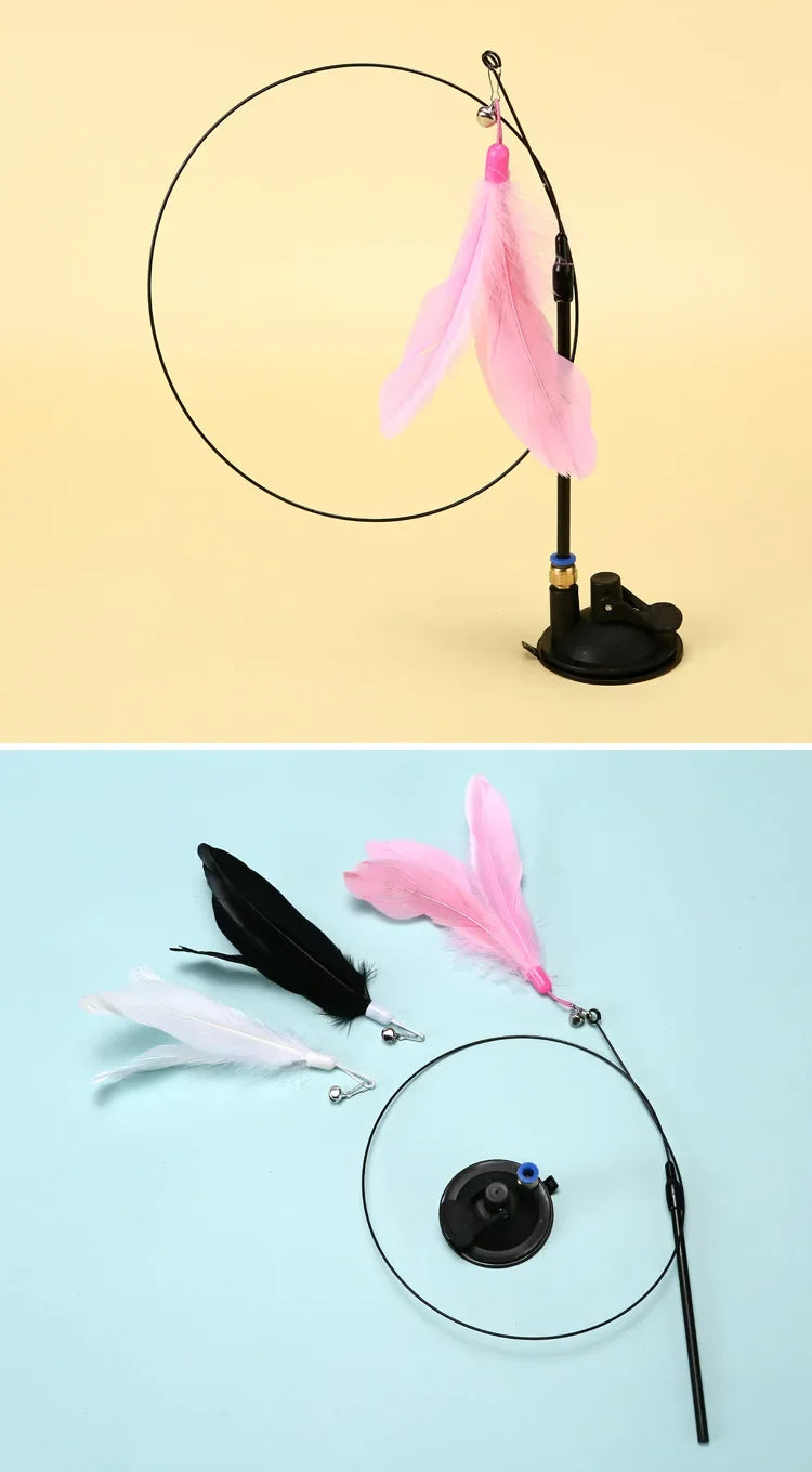 Handheld/ Adsorbable Feather Teaser