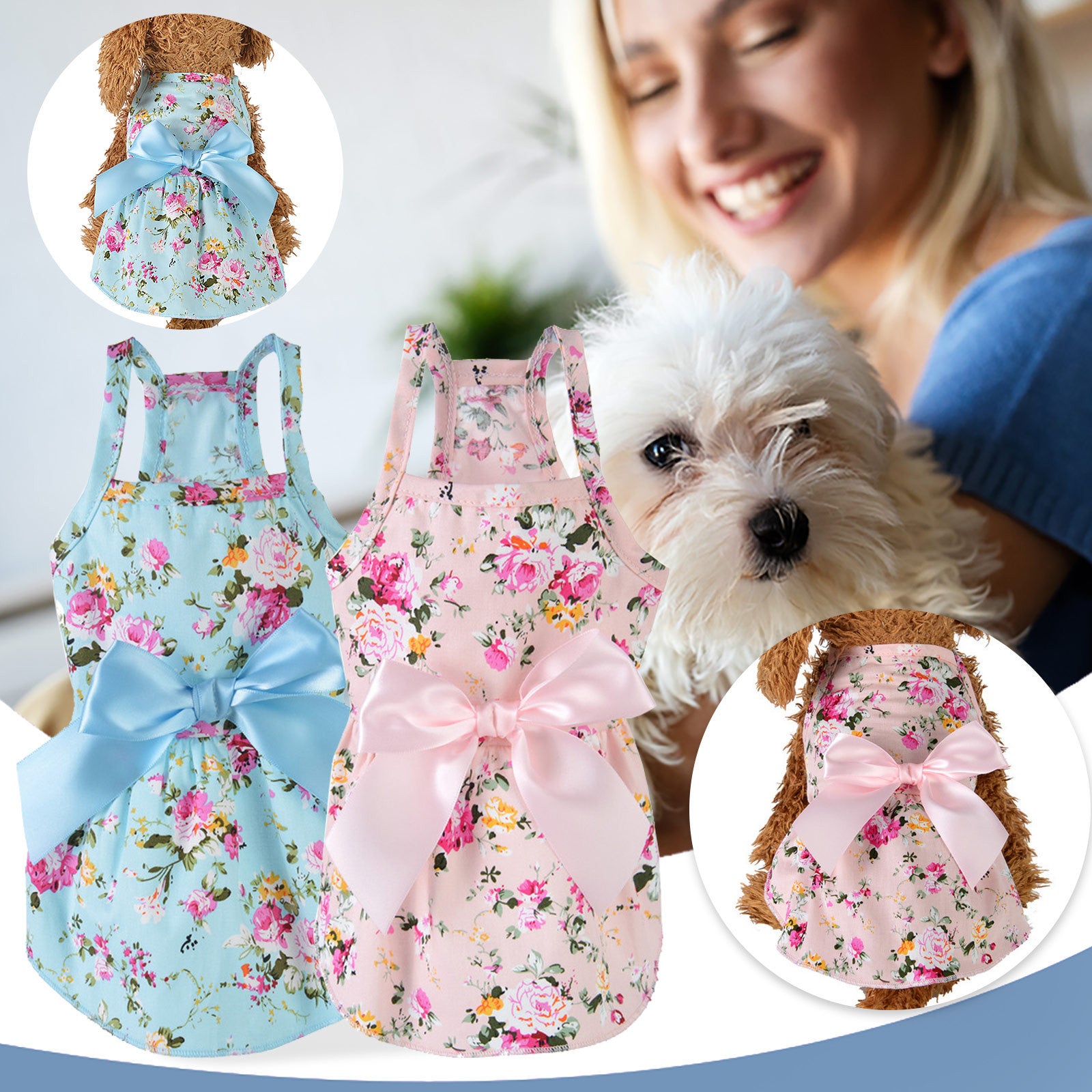 Pet Print Breathable Bow Sleeveless Shirt