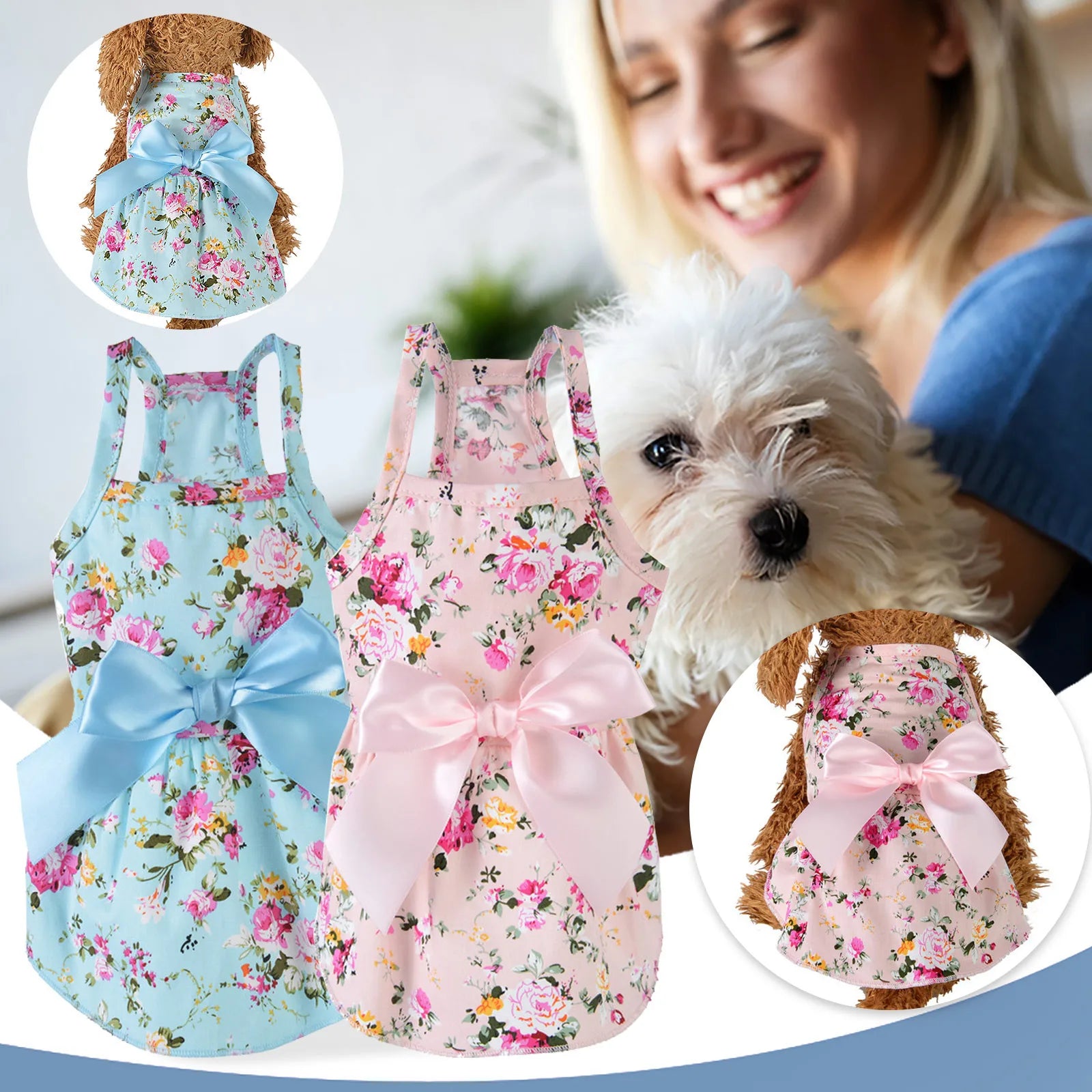 Pet Print Breathable Bow Sleeveless Shirt
