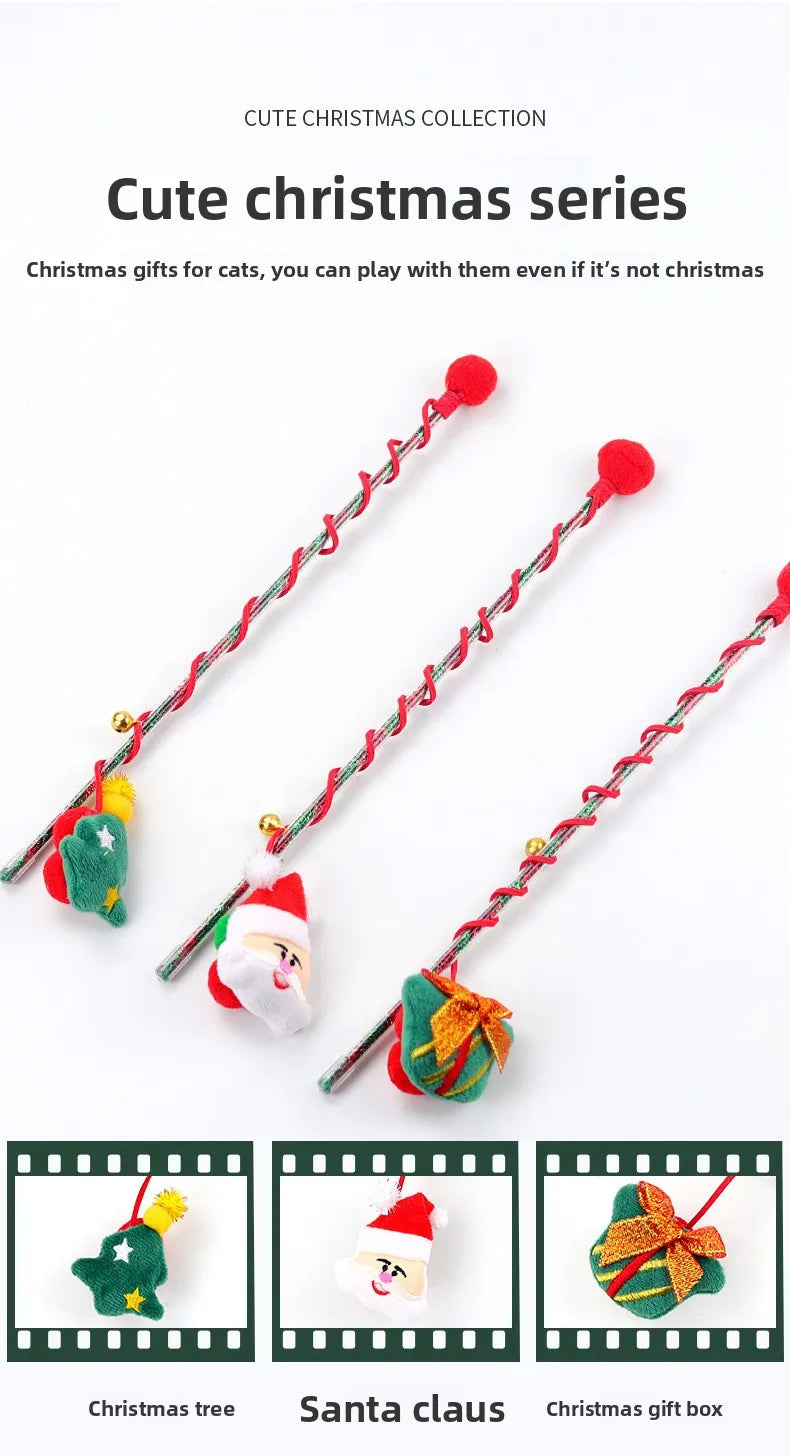 Christmas Cats Teasing Sticks