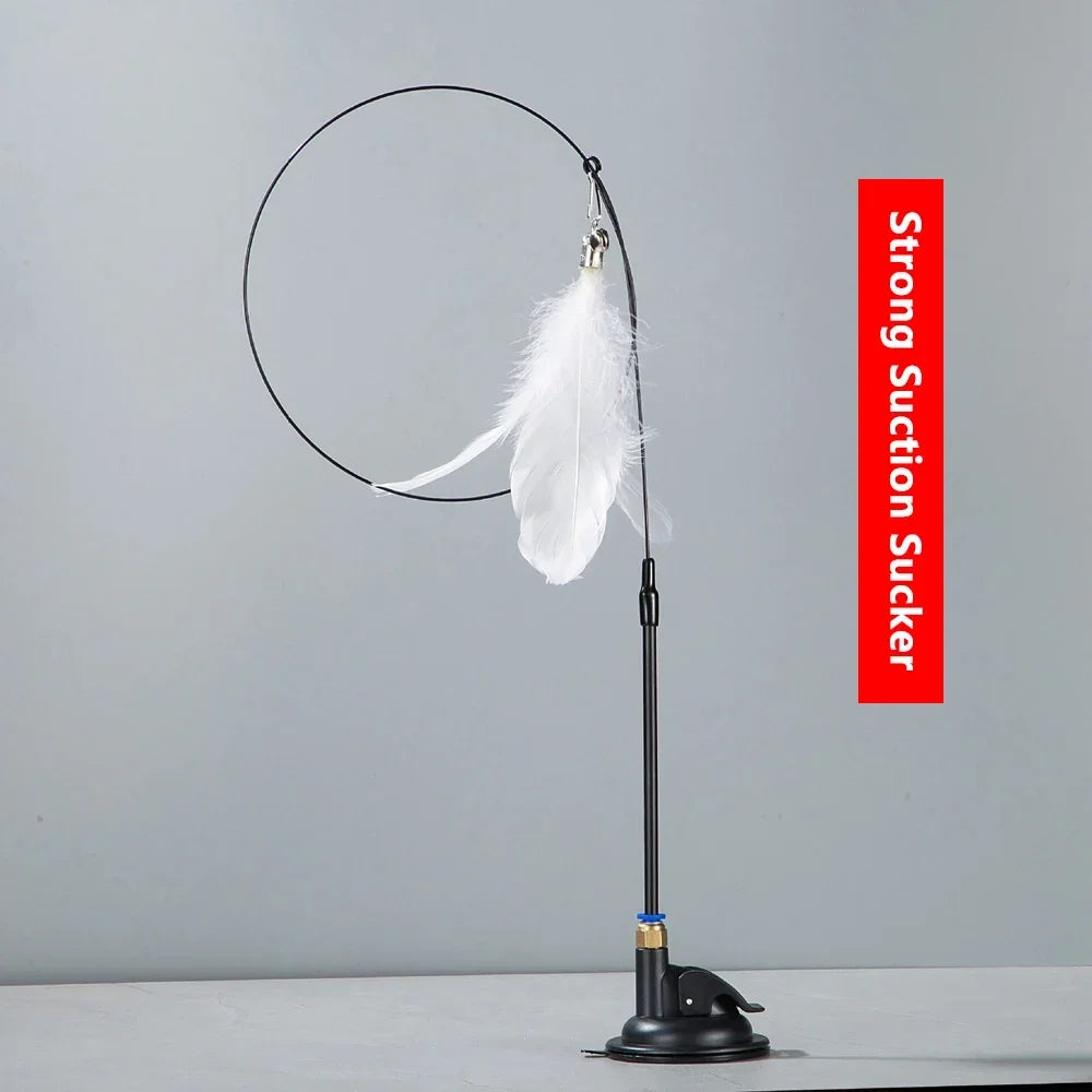 Handheld/ Adsorbable Feather Teaser