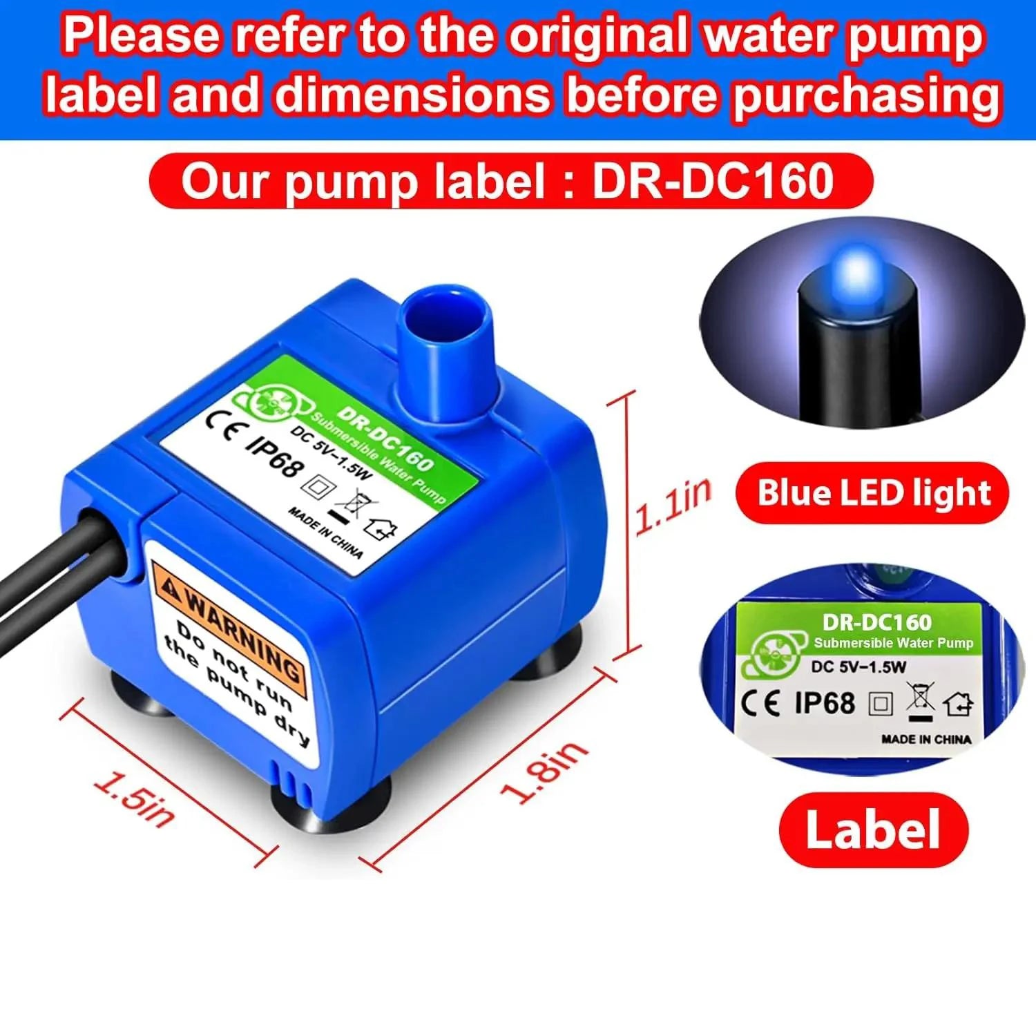 Pet Water Pump With LED Light