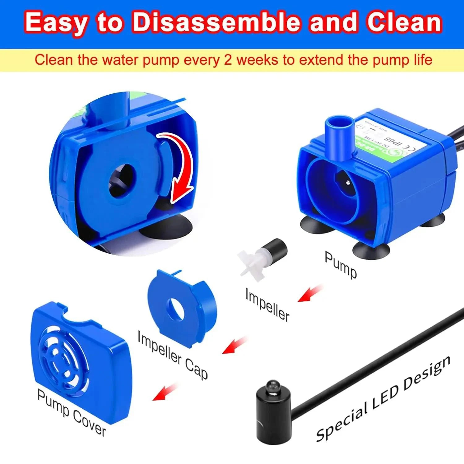 Pet Water Pump With LED Light