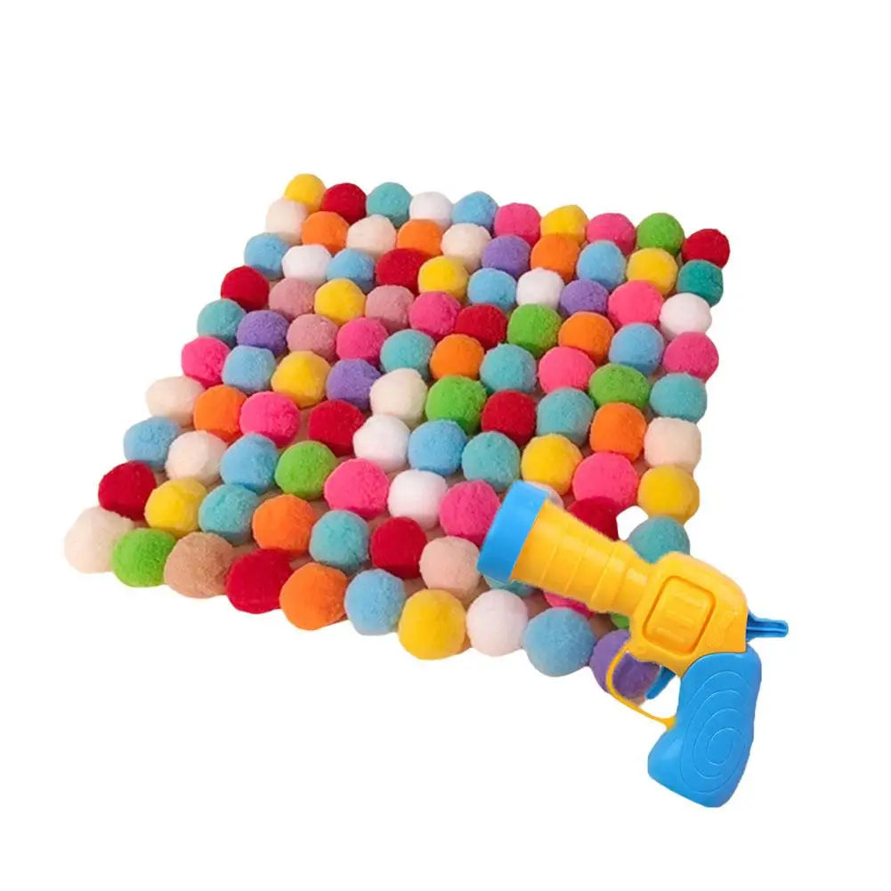 Cat Toys - Mini Shooting Gun With Stretch Plush Balls
