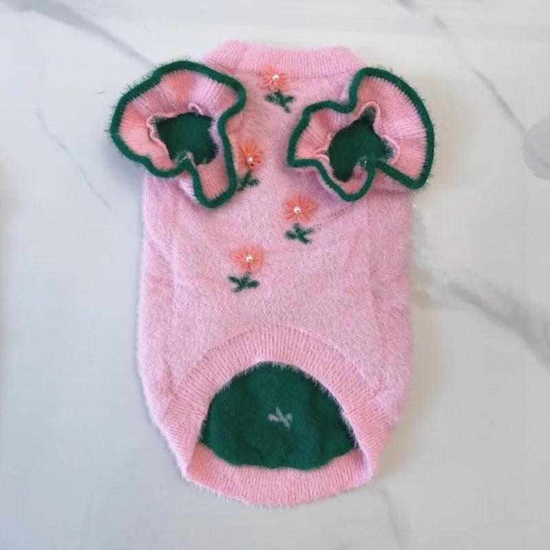 Pet Floral Warm Sweater