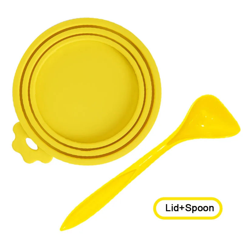 Reusable Pet Food Can Cover and Spoon